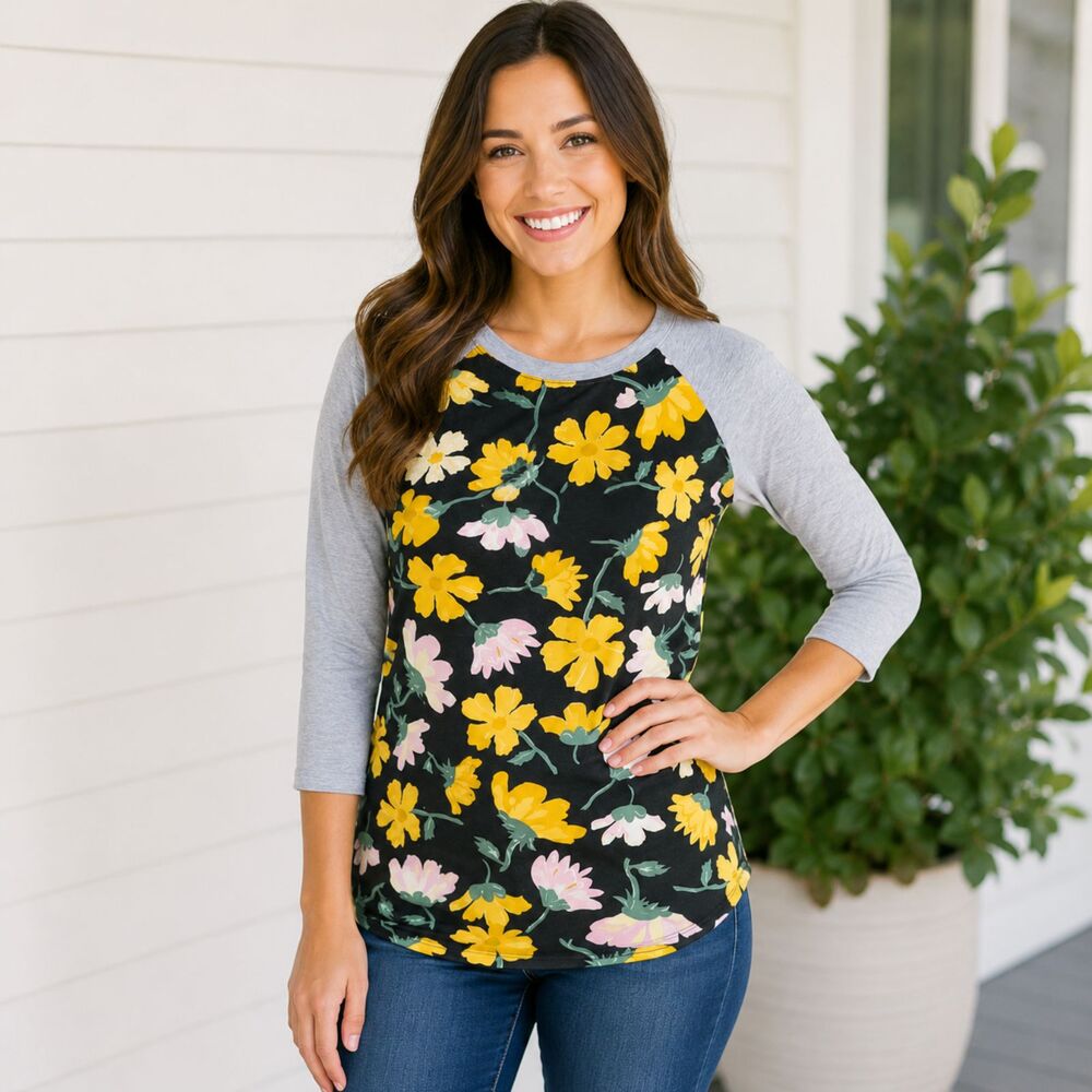 Lularoe women's Yellow floral T-shirt. Size small